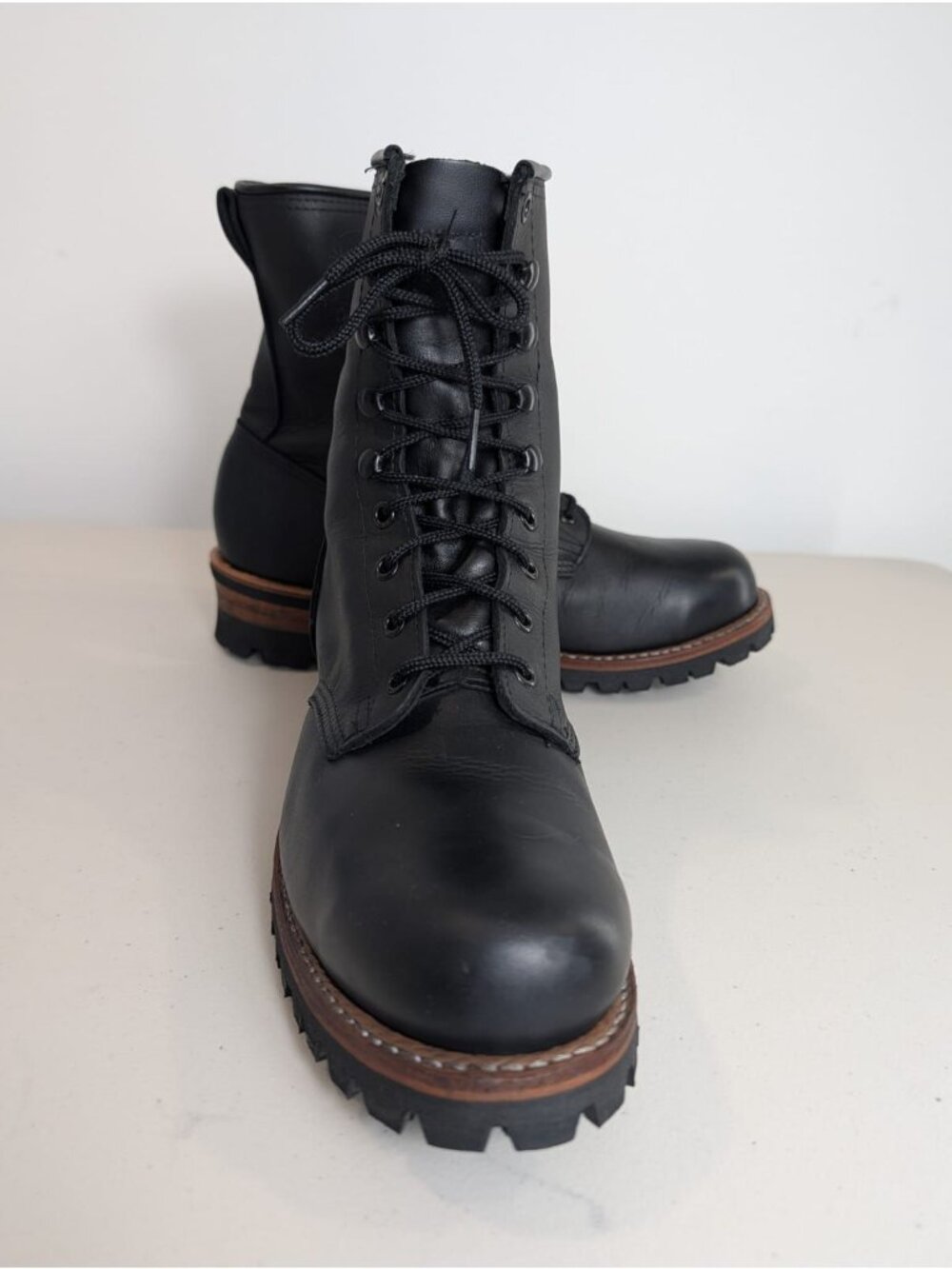 Frye black logger 8G leather boots men's size 11.5